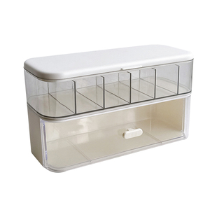 桌面数据线收纳盒手机充电器电源线收纳整理办公室防尘带盖理线器