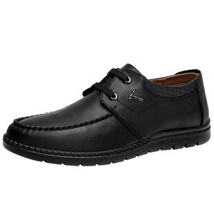 老北京布鞋男款春秋老人鞋仿皮鞋休闲工作鞋防滑软底中老年爸爸鞋