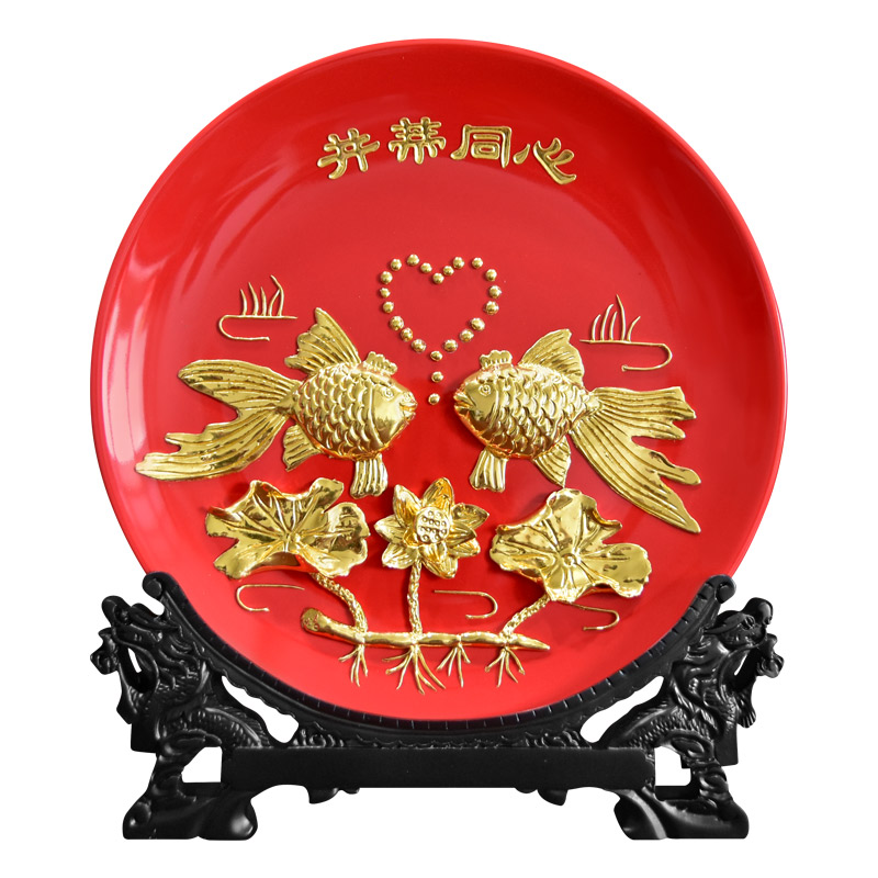 金箔并蒂同心新婚礼物订婚伴手礼