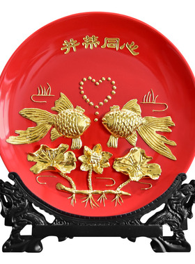 金箔并蒂同心新婚礼物订婚伴手礼