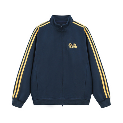 RICHDEER美式刺绣学院风开衫卫衣