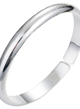 足银999光面贵妃半圆手镯