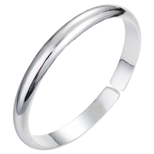 永兴银楼足银999手镯女素圈开口实心贵妃光面镯子时尚小众送女友