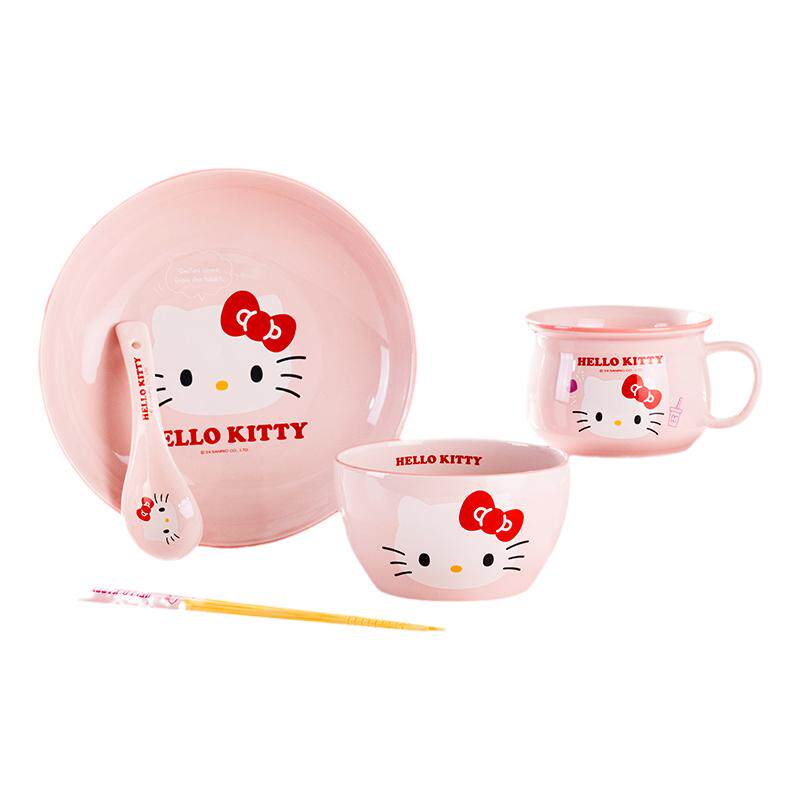 hellokitty陶瓷碗家用可爱饭碗个人专用2025年新款高颜值儿童餐具