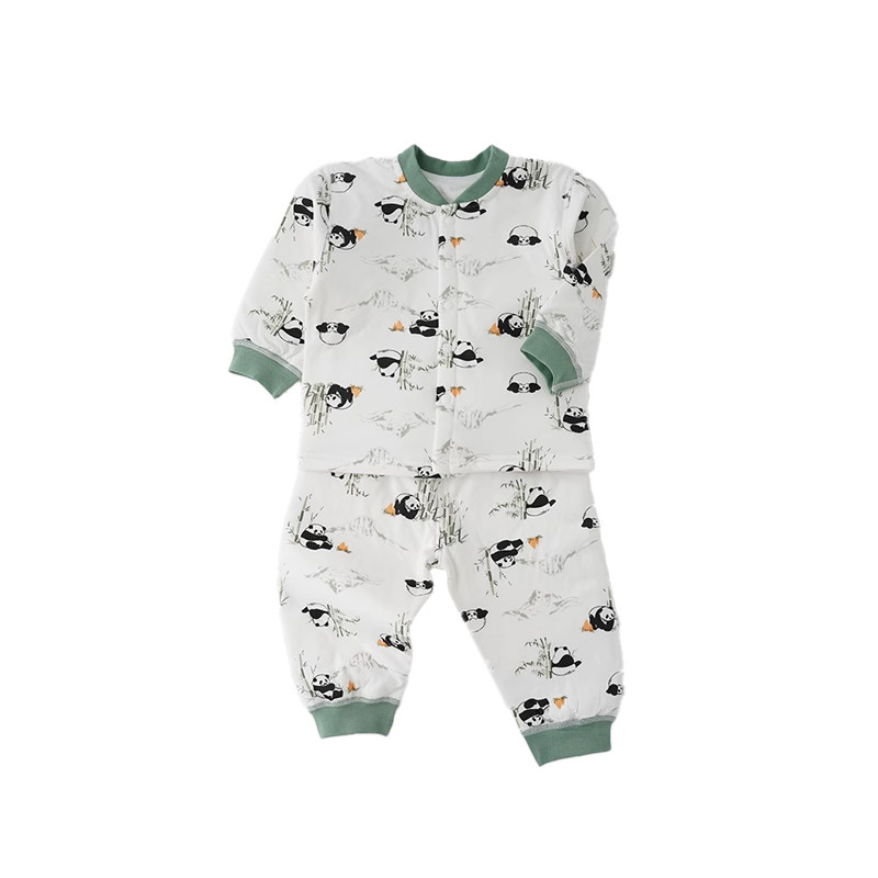 跳跳兔卡通A类宝宝夹棉分体套装秋冬季40克儿童棉服保暖秋衣秋裤