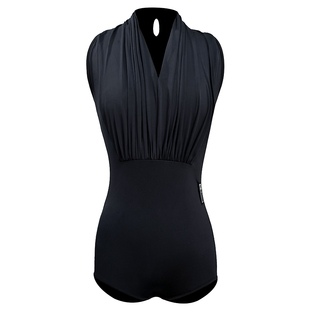 HC·DANCE拉丁舞服新款无袖V领上衣女成练功服梦露款连体衣 A1078