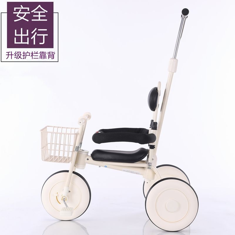 复古儿童三轮车1-3周岁宝宝小孩手推车无印脚踏车自行车轻便童车