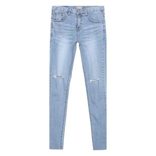 高街潮牌小众百搭破洞牛仔裤男slp9分裤修身小脚裤痞帅裤子九分裤