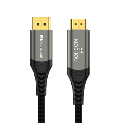 魔兽DP转HDMI 2.1版电脑接电视显示器高清线4K 120Hz 144/8K 60Hz