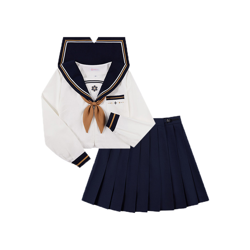 【青黛】原创日系正版jk制服套装少女长短袖学院风校供水手服班服
