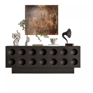 北欧烤漆餐边柜黑橡木实木茶水柜酒柜简约玄关柜鞋柜装饰柜包邮