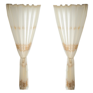 高档窗纱北欧窗帘简约时尚镂空刺绣窗帘透光不透人落地窗书房轻奢