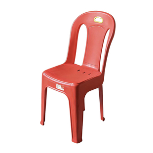 激光刻字LOGO塑料靠背椅加厚防滑大排档椅公司团建户外聚会熟胶椅