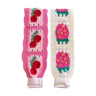 花儿与少年同心季马思纯同款甜美草莓针织刘海魔术贴束发带碎发贴