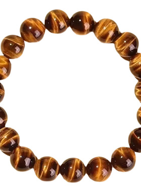 天然黄虎眼石手链男女款财神黄虎眼睛石水晶墨西哥手串情侣收藏链