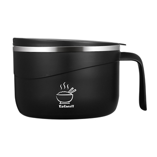 不锈钢泡面碗带盖碗个人专用碗宿舍用学生碗筷套装男生饭盒打饭碗