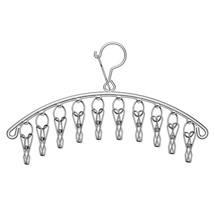 10/20夹晾衣架多夹子 特粗不锈钢多功能省空间防风晾袜架晒袜神器