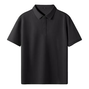 名创优品短袖POLO衫男款夏季2026新款商务高级感黑色冰丝速干T恤Y