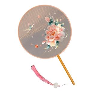 中国风苏州舞蹈圆扇子双面刺绣古风苏绣汉服禾服旗袍古装儿童团扇