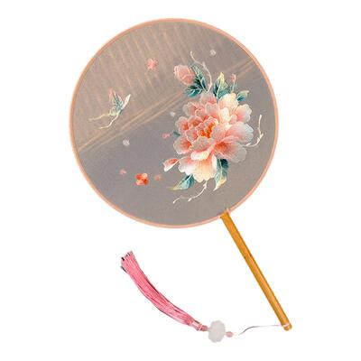 苏绣团扇汉服刺绣古风双面绣扇子