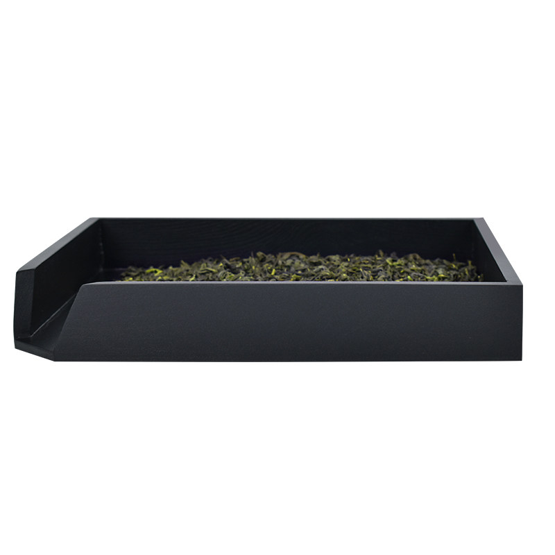 木质黑色哑光茶叶审评盘