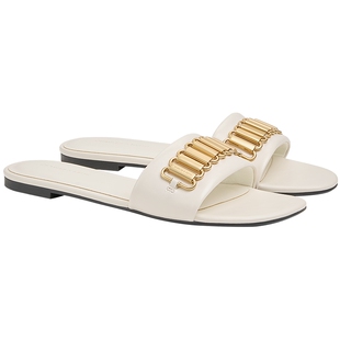 CHARLES＆KEITH26夏新款CK1-70381251金属巴洛克平底一字拖鞋凉鞋
