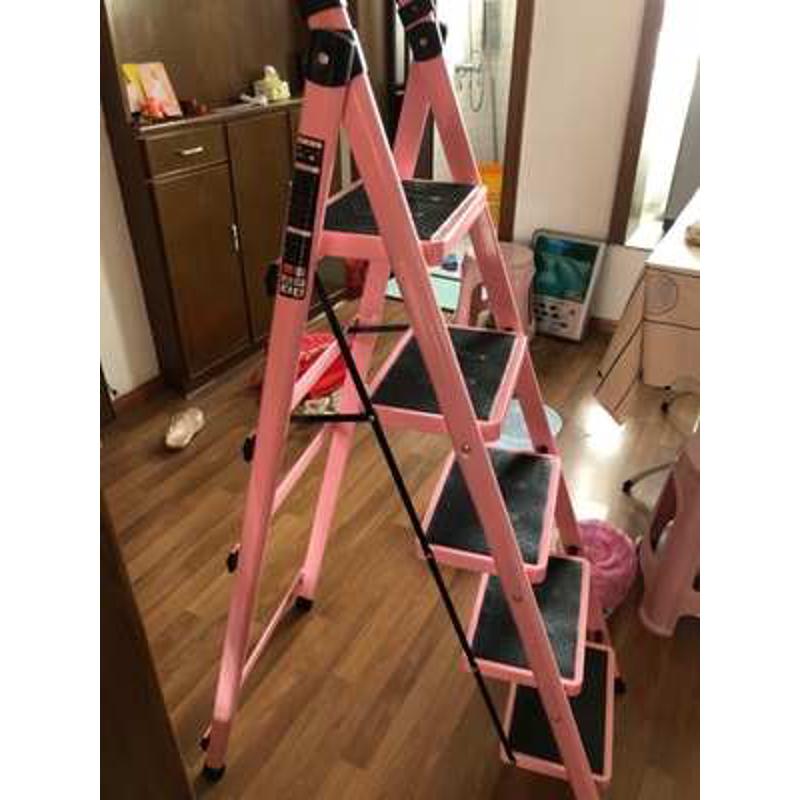 梯子家用折叠梯凳二三四五步加厚铁管踏板室内人字梯三步梯小梯子