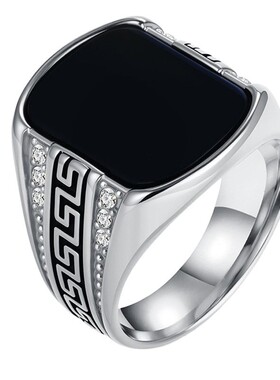 霸气大号13号男戒复古长城纹ring