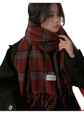 新年红色围巾女冬季2026新款