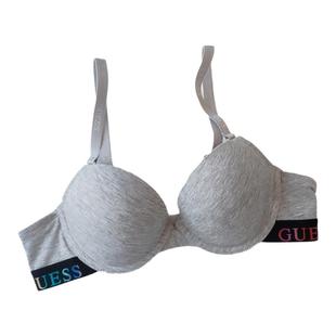 2025新款纯棉黑色灰色光面简约时尚百搭聚拢上托好穿带钢圈文胸