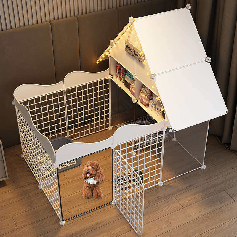 宠物狗狗围栏家用屋狗窝室内小型犬泰迪栅栏隔离门带厕所区狗笼子