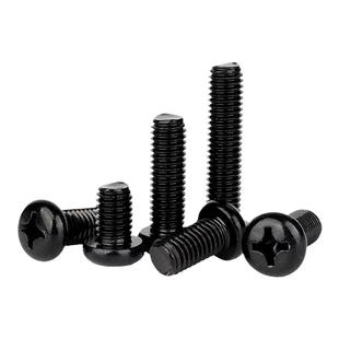 黑色304不锈钢十字圆头螺丝钉盘头螺栓螺钉加长M2M2.5M3M4M5M6M8