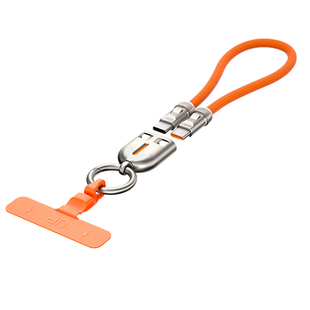 短款手腕手机挂绳pd快充240w双type c挂脖数据线适用华为苹果iPhone15/16/17多功能创意二合一斜跨挂脖充电线