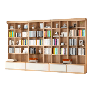 定制书柜落地整墙带坐凳玻璃门家用去客厅书房储物柜一体卡座书架