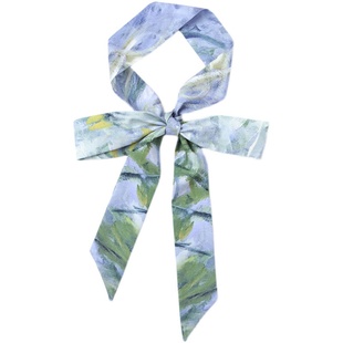 「莫奈油画」加长发带女百搭编辫子马尾度假风蝴蝶结腰带小众配饰