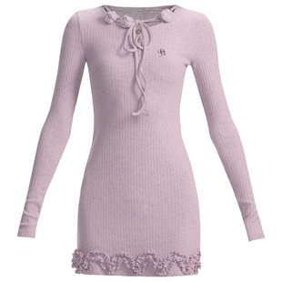 【现货】易碎商店·勾勒维纳斯女神三色绑带镂空针织修身连衣裙冬