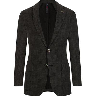 东博利尼格子羊毛西装外套