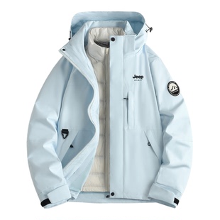 JEEP SPIRIT羽绒服冲锋衣男女款2025冬季新款三合一户外保暖外套