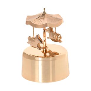 八门虫社旋转木马合金音乐盒八音盒创意男女生圣诞节礼物礼盒精装