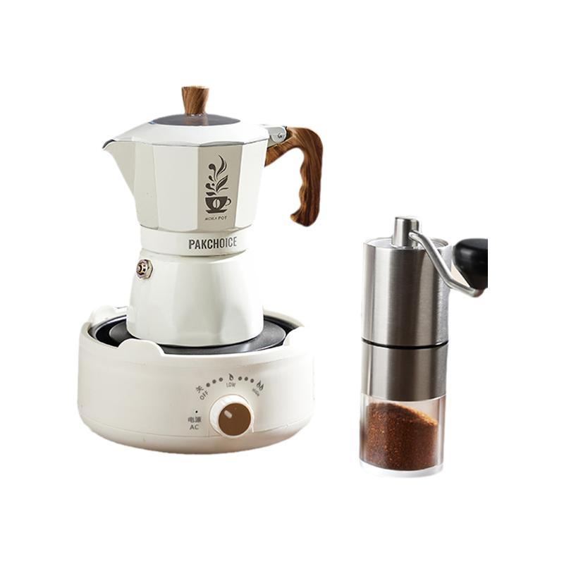 宝选摩卡壶双阀煮咖啡壶家用小型套装意式萃取全自动双压阀咖啡壶