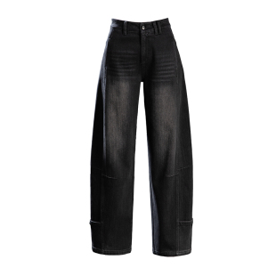 复古黑色牛仔裤女2026新款春秋季松弛感裤子工装裤显瘦阔腿弯刀裤