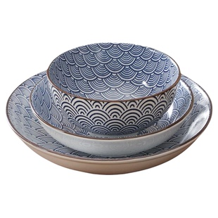 日式一人食精美餐具高温陶瓷釉下彩碗碟盘家用高颜值碗筷套装