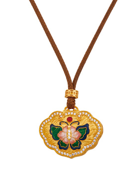 顺庆银楼足银9999蝶云珮套链女