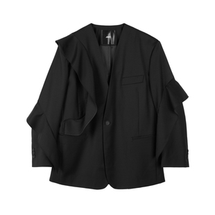 【盛装龙年】JNBY/江南布衣春季女装戗驳领羊毛西服宽松通勤