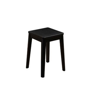 爱必居实木凳子家用方凳可叠放客厅餐桌凳组合备餐凳简约黑色矮凳