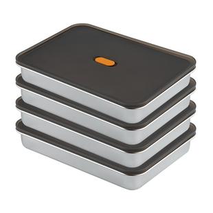 onlycook 食品级304不锈钢饺子盒收纳盒冰箱用水饺冷冻盒子保鲜盒