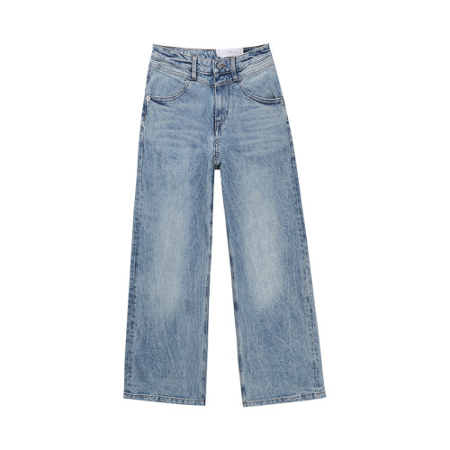 ABLE JEANS【大直筒裤】女士秋冬中腰牛仔裤宽松阔腿百搭长裤