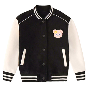 童装男女童春装外套2025新款时尚洋气简约拼接棒球服短款夹克上衣