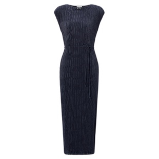 EP雅莹2025夏季新款女装 优雅气质压褶肌理感收腰显瘦连衣裙4509A