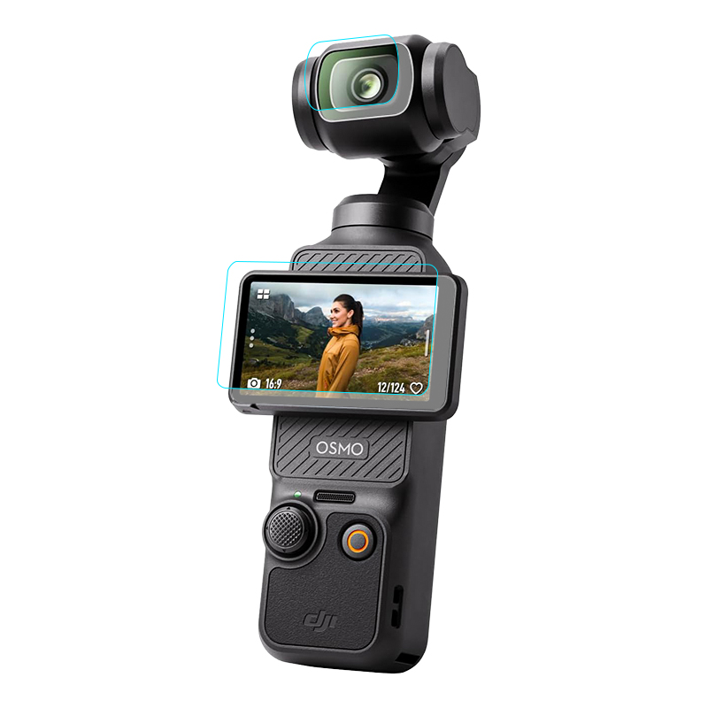 HAOLOCM适用于大疆DJI Osmo Pocket3屏幕贴膜DJl镜头AR增透降反射高清保护膜OP灵眸数码相机配件3A防反光膜